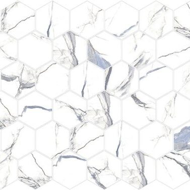 MOSAIC CALACATTA (HEXAGON) AQUA - SATIN MATTE - 2x2