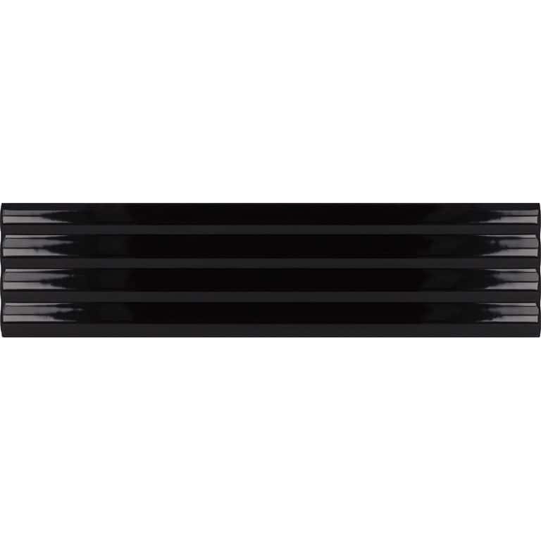 Ridge Black Deco Gloss - Mir Mosaic - RID-BLK-DEC-GL
