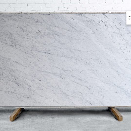 Marble Systems - Aqua Bianca Carrara Polished Marble Slab Random 1 1/4 - SL90818