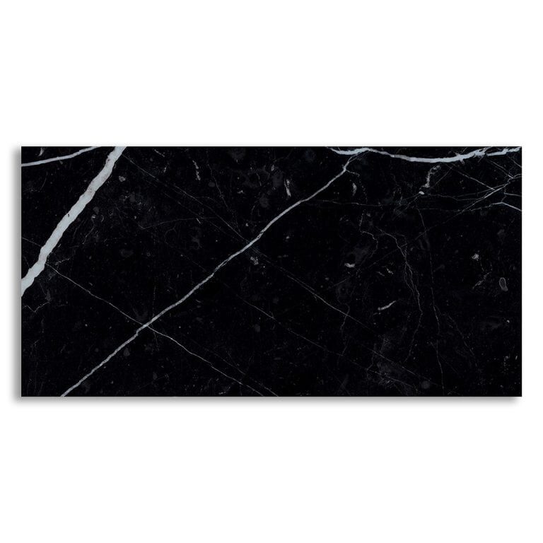 Marble Systems - Marquina Nero Polished Porcelain Tile 12x24 - WLE00952