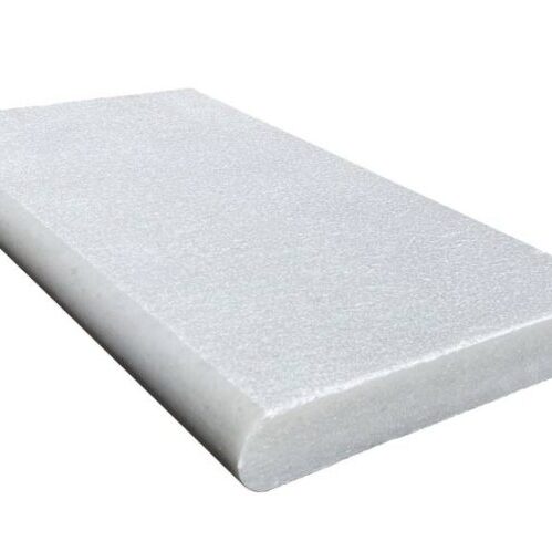 White Marble Leathered Bullnose Single Sided  Pool Coping - Icontile - PC51171224