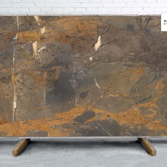 Marble Systems - Fossil Brown B Lappato Lucido Porcelain Slab 64x128 - YEM00928