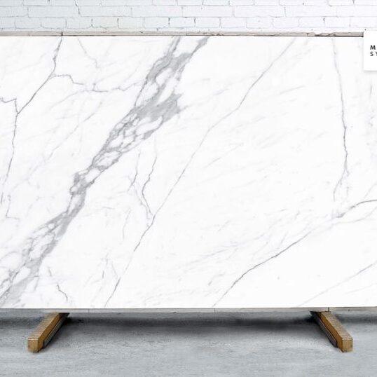Marble Systems - Statuario White Lappato Lucido Porcelain Slab 64x128 - YEM00936