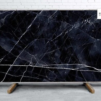 Calacatta Black B Lappato Lucido Porcelain Slab 64x128