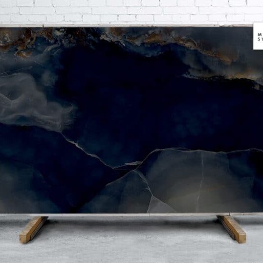 Marble Systems - Onyx Black B Lappato Lucido Porcelain Slab 64x128 - YEM00971