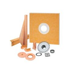 KERDI-SHOWER-KIT 48" x 48" PVC Flange 2" with Stainless Steel Grate