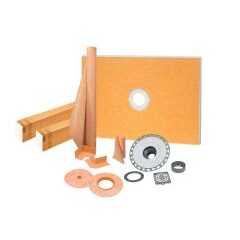 KERDI-SHOWER-KIT 38" x 60" PVC Flange 2" with Stainless Steel Grate