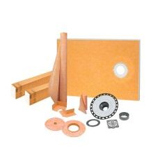 KERDI-SHOWER-KIT 38" x 60" Offset ABS Flange 2" with Stainless Steel Grate