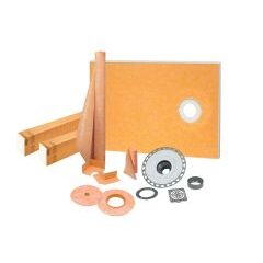 KERDI-SHOWER-KIT 38" x 60" Offset PVC Flange 2" with Stainless Steel Grate