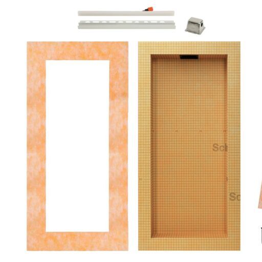 KERDI-BOARD-SNLT 12X28 NICHE WARM WHITE W/FRAME