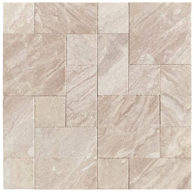 Verona Marble Roman Pattern Leather Finish (Sandblasted & Brushed) Paver 3cm - Icontile - P11831
